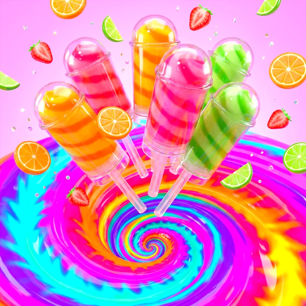 Psychedelic sorbet push pops art