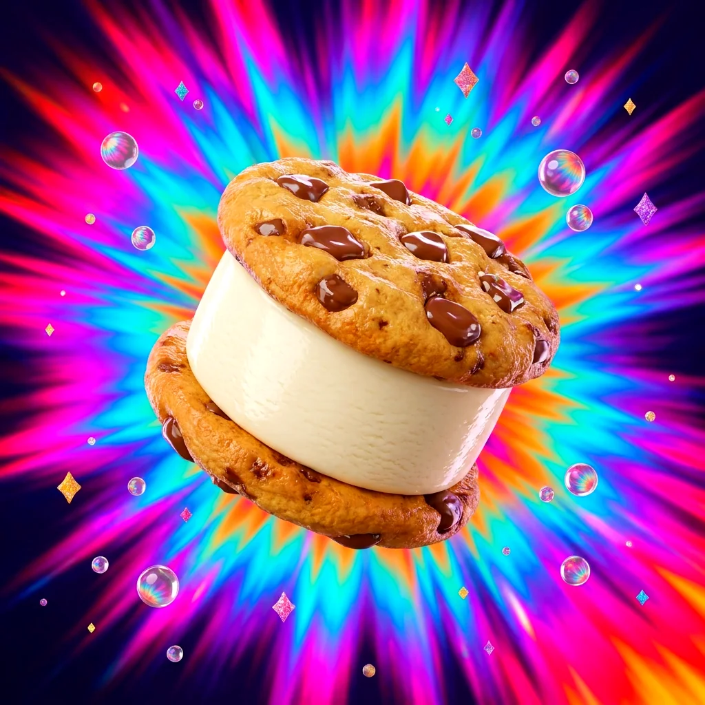 Psychedelic ice cream sandwich art